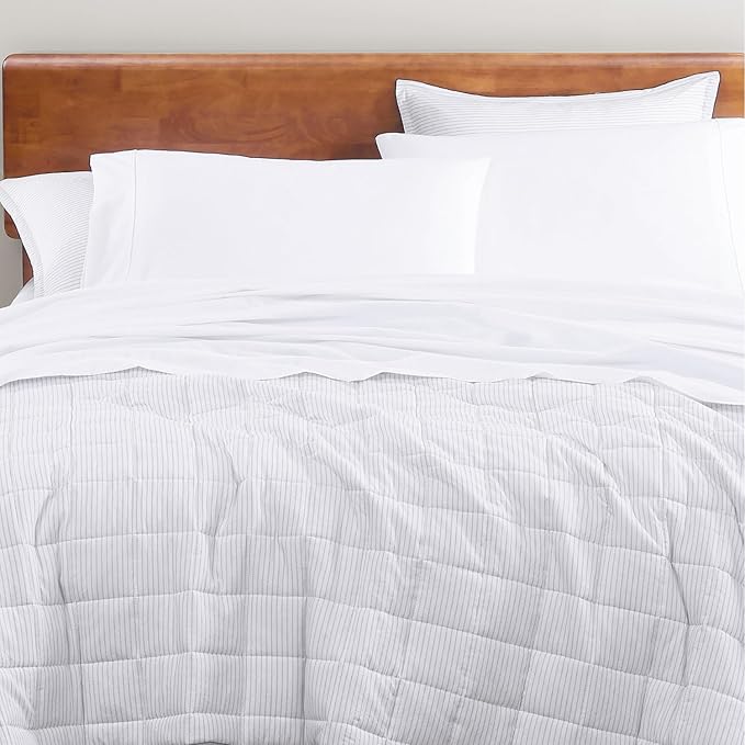 LANE LINEN 100% Organic Cotton Twin Sheets Set, 3Pc Twin Bed Sheets, Breathable Cotton Sheets Twin size Bed Set, Dorm Room Essentials with 15" Twin Deep Pocket Fitted Sheet - White Sheets - LeafyLoom
