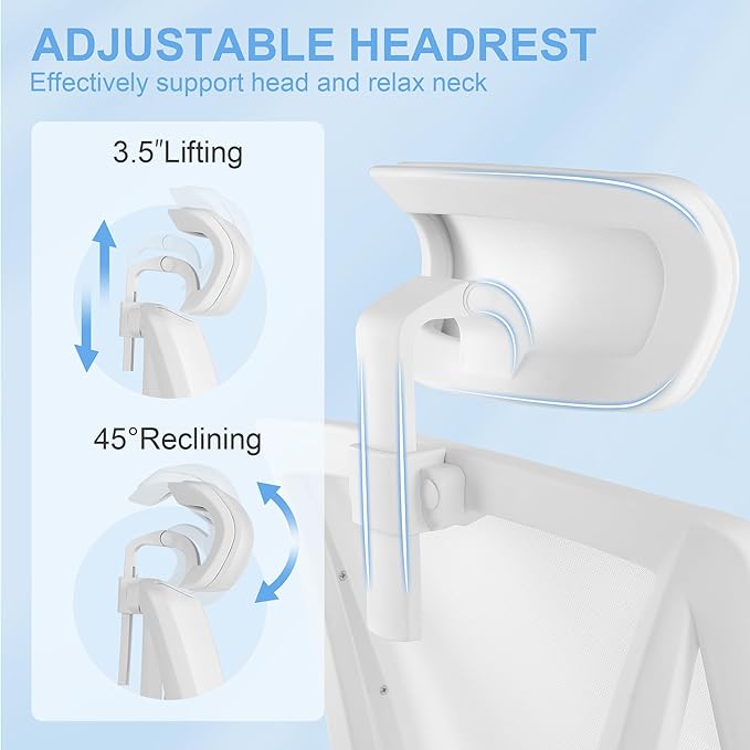 Misolant Ergonomic Office Chair with Footrest, Ergonomic Desk Chair with Adjustable 2D Lumbar Support, High Back Office Chair with Adjustable Headrest, Comfortable Leather Office Chair - LeafyLoom