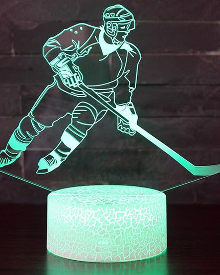 WMH Hockey Night Light with 7 Colors Changing- LED 3D Optical Illusion Lamp for Kids Room Decor and Hockey Fans (Hockey) - LeafyLoom