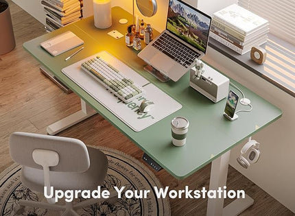 FEZIBO Electric Standing Desk, 48 x 24 Inches Height Adjustable Stand up Desk, Sit Stand Home Office Desk, Computer Desk, Green - LeafyLoom