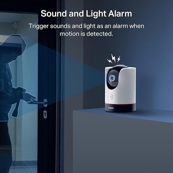TP-Link Tapo 2K QHD Pan/Tilt Wi-Fi Camera | Apple HomeKit | Physical Privacy Mode | Color Night Vision | Motion Tracking | 2-Way Audio | Local/Cloud Storage | Works w/Alexa&Google Home | (Tapo C225) Tapo