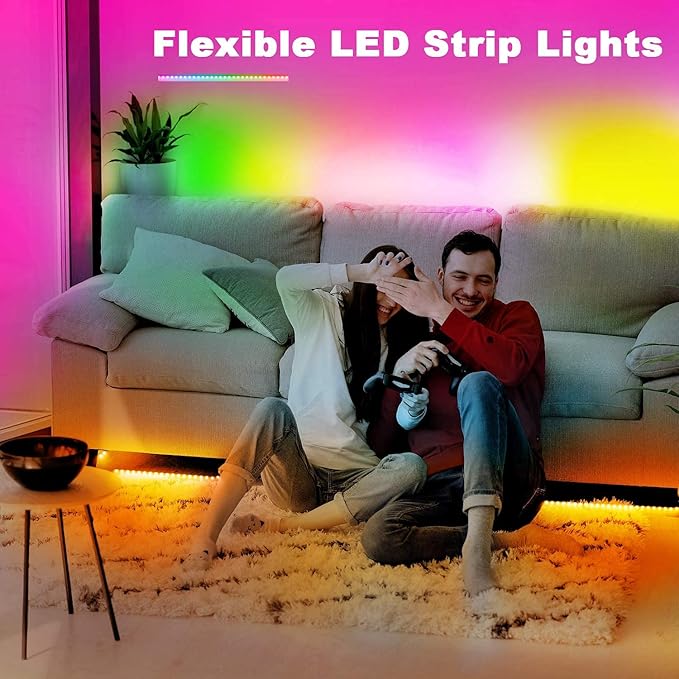 phopollo 65.6FT Led Lights for Bedroom, 5050 Color Changing Led Strip Lights with 44-Key Remote and 12v Power Supply, Led Lights Strip for Home Decoration. Phopollo