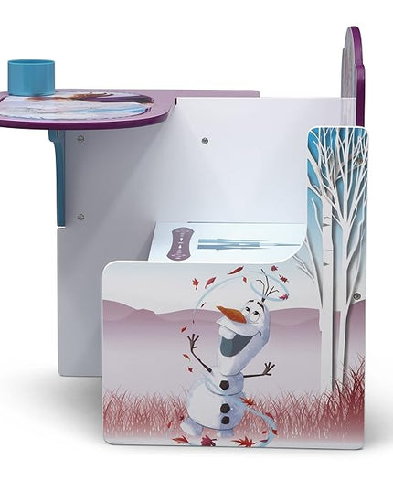 Delta Children Chair Desk with Storage Bin, Disney Frozen II Cup Holders|Arm Rest, Engineered Wood - LeafyLoom