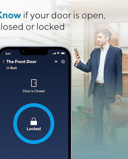 ULTRALOQ U-Bolt WiFi Smart Lock with Door Sensor, 5-in-1 Keyless Entry Door Lock with Built-in WiFi, Bluetooth and Keypad, WiFi Door Lock, WiFi Deadbolt ULTRALOQ