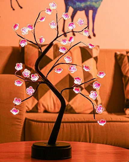 OTAVILEM Bonsai Tree Light, Tree Lamps for Living Room, Cute Night Light for House Decor, Good for Gifts, Home Decorations, Weddings, Christmas and More (Pink Cherry Blossom, 36 LED) - LeafyLoom