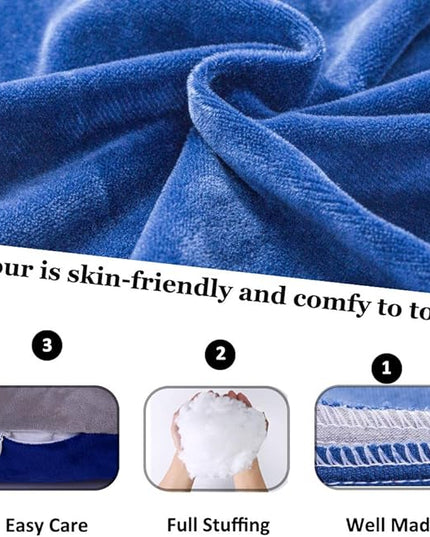 Full Body Pillow, Large Bed Sleeping Pillow for Adults and Side Sleeper, Long Pillow Insert with Velvet Cover, 20x54 Inches (Blue Grey) - LeafyLoom