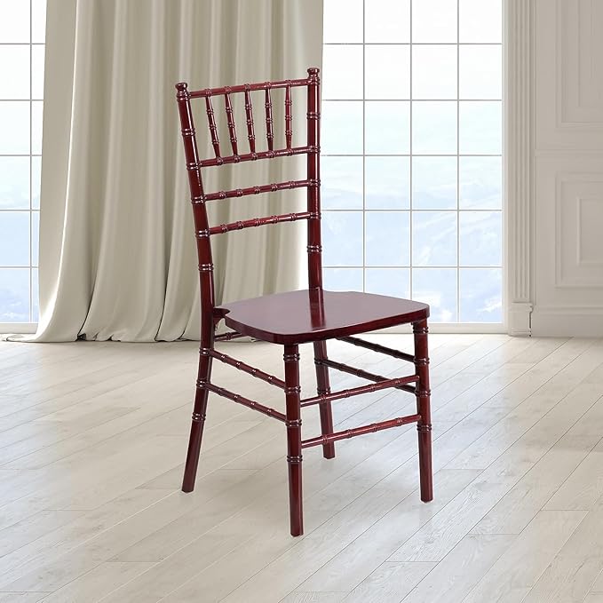 Flash Furniture HERCULES Series Mahogany Wood Chiavari Chair - LeafyLoom
