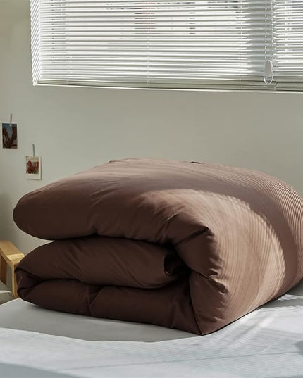 Brown Comforter Set Cal King Coffee Color Bedding Set 3 PCs Solid Chestnut Brown All Season Blanket Set Women Coffee Brown Color Lightweight Comforter Set Cal King Breathable Bed Comforter - LeafyLoom