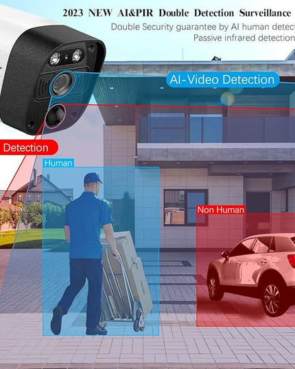 OOSSXX (HD 2.7K 5.0MP with Audio) Outdoor Wired Security Camera Systems PoE Outdoor Surveillance Video System OOSSXX