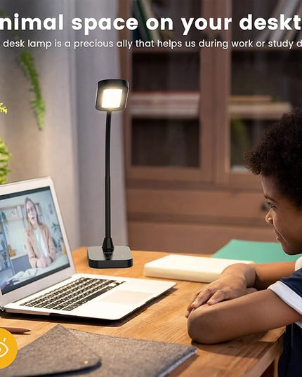 LASTAR LED Desk Lamp, 12W Flexible Gooseneck Table Lamp, Office Desk Light with Night Light, USB Port, Touch Control, 5 Color Temperatures & 7 Brightness Levels, Memory Function for Home Office - LeafyLoom