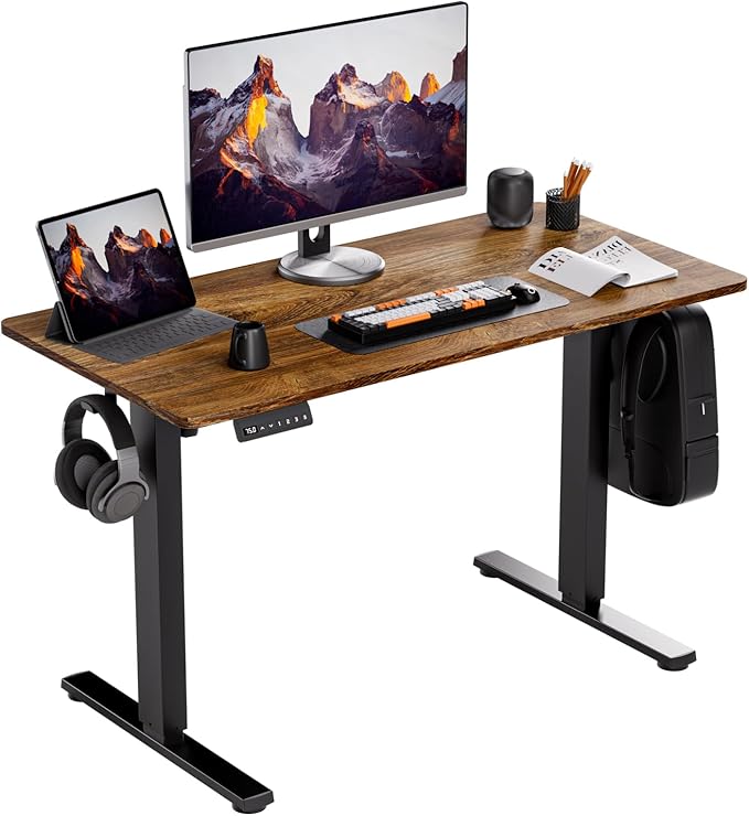 Motorized Standing Desks, Electric Stand Up Desk with Ultra Stable Construction and Cable Management,adjustable Height Desk with Memory Preset Design for Home Office Use 48x24 in Natural - LeafyLoom
