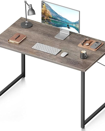 Coleshome 40 Inch Computer Desk, Modern Simple Style Desk for Home Office, Study Student Writing Desk, Grey Oak - LeafyLoom