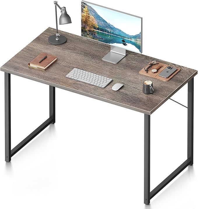 Coleshome 40 Inch Computer Desk, Modern Simple Style Desk for Home Office, Study Student Writing Desk, Grey Oak - LeafyLoom