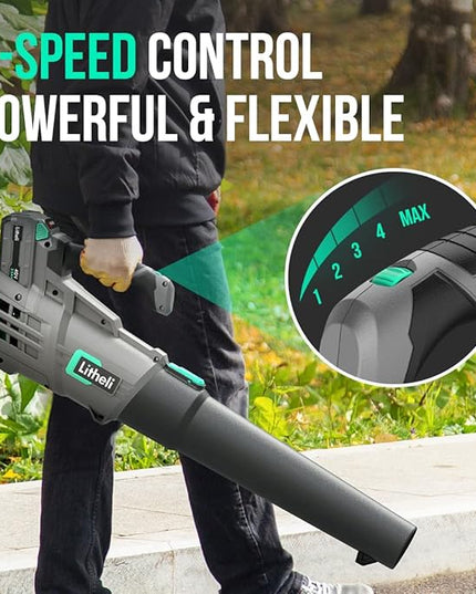 Litheli Cordless Leaf Blower 40V, Battery Leaf Blowers for Lawn Care, Lightweight Axial Blower for Blowing Leaf, Dust, Debris, with 2.0Ah Battery & Charger Included - LeafyLoom