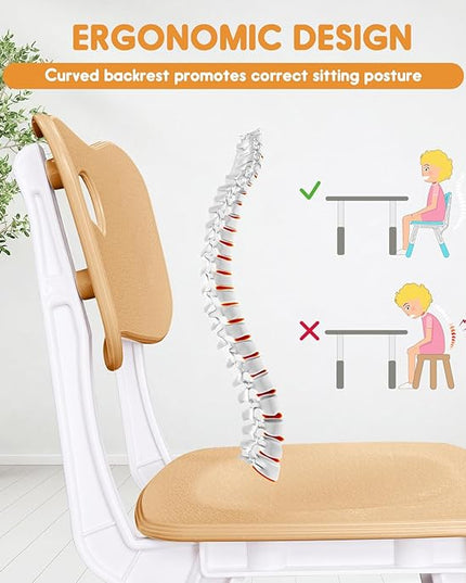 kids chair adjustable height Children chairs suitable for Children age 2-8 with foot covers for home classroom kindergarten and children's venues two-pack - LeafyLoom