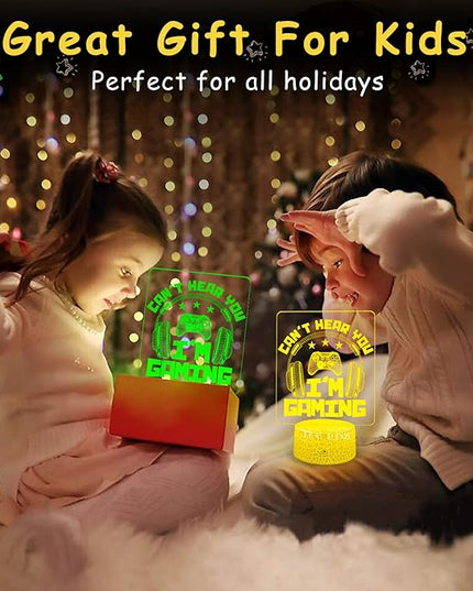 Can't Hear You I'm Gaming Night Light 16 Colors Changing with Remote&Touch Models Bedside Room Video Games Decor 3D Illusion Lamp as Men Gamers Teenagers and Kids Chritmas Birthday Gifts - LeafyLoom