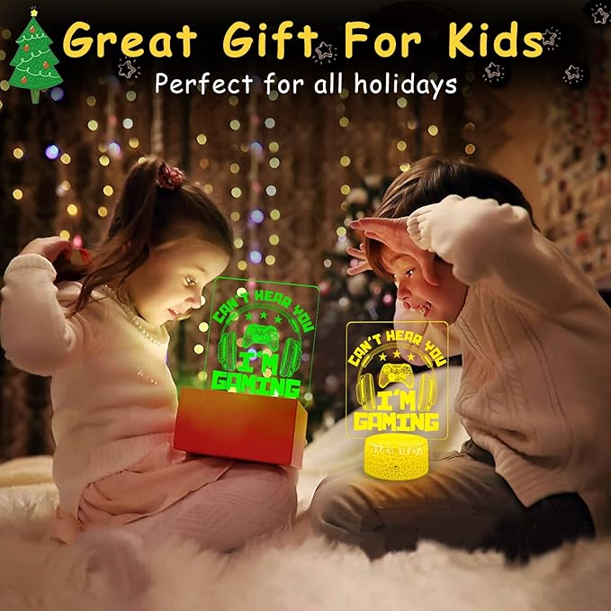 Can't Hear You I'm Gaming Night Light 16 Colors Changing with Remote&Touch Models Bedside Room Video Games Decor 3D Illusion Lamp as Men Gamers Teenagers and Kids Chritmas Birthday Gifts - LeafyLoom