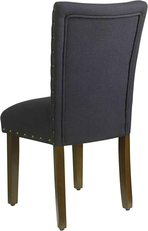 HomePop Classic Parsons Dining Chairs, Set of 2, Deep Navy - LeafyLoom
