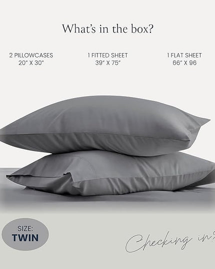 BELADOR Silky Soft Sheet Set - Luxury 4 Piece, for Twin Size Bed, Secure-Fit Deep Pocket Sheets with Elastic, Breathable Hotel Sheets and Pillowcase Set, Wrinkle Free Oeko-Tex Sheets - LeafyLoom