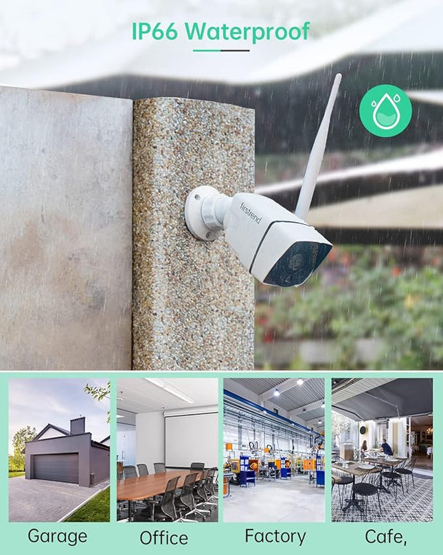 Wireless Security Camera System,Firstrend 5MP Security System Wireless with 4 CCTV Cameras Ultra HD Two Way Audio 8CH DVR 2TB Hard Drive Night Vision Motion Alarm APP for Home Indoor Outdoor firstrend