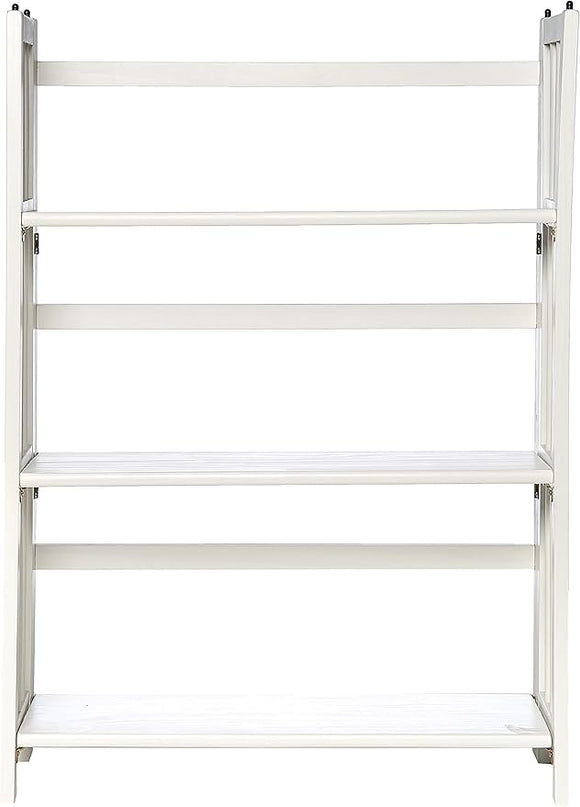 Casual Home 3-Shelf Folding Stackable Bookcase (27.5" Wide)-White - LeafyLoom