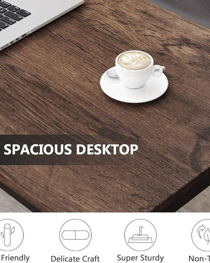 Tribesigns Computer Desk, 55 inch Large Office Desk Computer Table Study Writing Desk Workstation for Home Office, Rustic Brown - LeafyLoom