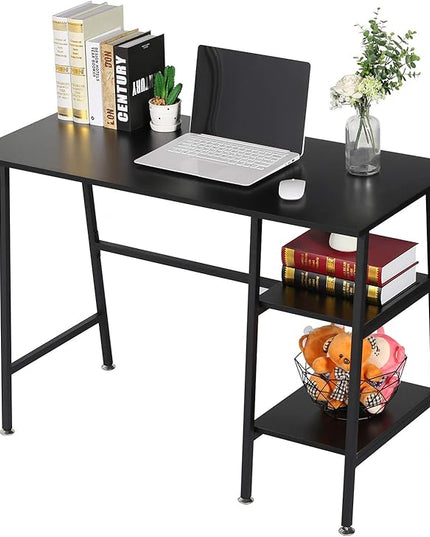 VECELO 43 Inch Computer Modern Student Writing home-office, Ladder Desk, Black - LeafyLoom