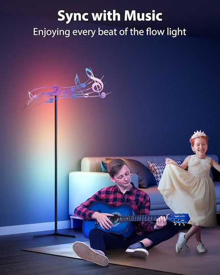 2PCS Corner Floor Lamp, 65" Smart RGB Color Changing LED Floor Lamp with APP and Remote Control, Modern Mood Lighting Corner Lamp with Music Sync, DIY Mode & Timing for Living Room Gaming Room - LeafyLoom