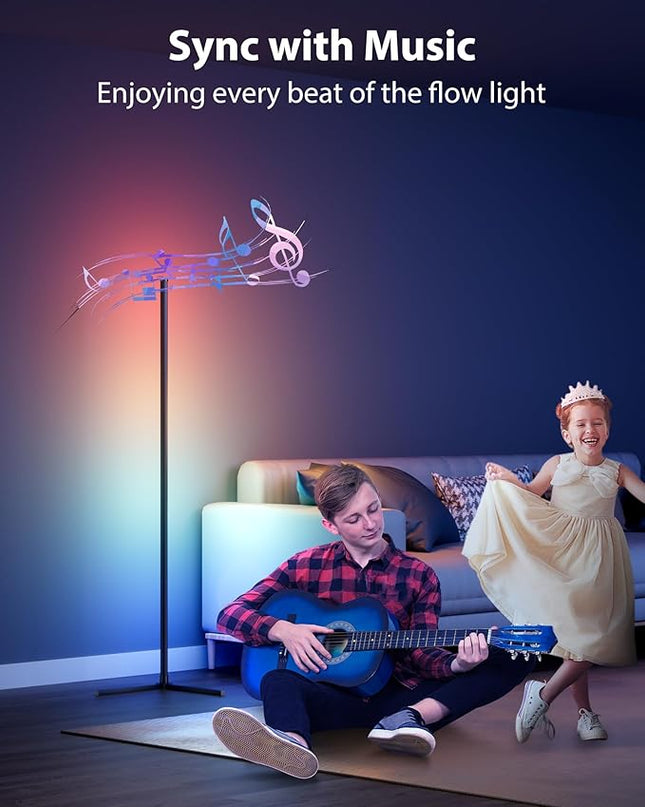 2PCS Corner Floor Lamp, 65" Smart RGB Color Changing LED Floor Lamp with APP and Remote Control, Modern Mood Lighting Corner Lamp with Music Sync, DIY Mode & Timing for Living Room Gaming Room - LeafyLoom