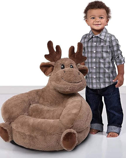 Trend Lab Moose Toddler Chair Plush Character Kids Chair Comfy Furniture Pillow Chair for Boys and Girls, 21 x 19 x 19 inches - LeafyLoom