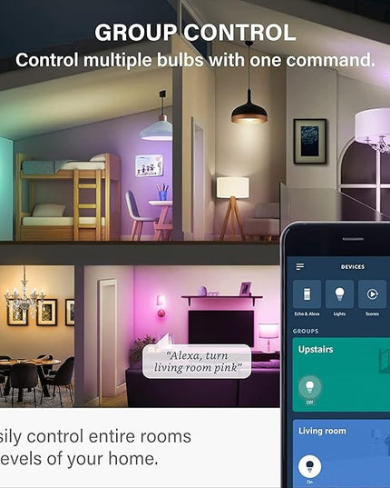 Sengled Alexa Light Bulb, E12 Smart Bulb, S1 Auto Pairing with Alexa Devices, Candelabra Light Bulbs, Smart Chandelier Light Bulbs that Work with Alexa, 45W Equivalent, Multicolor Dimmable, 2-Pack Sengled