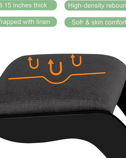 Predawn Ergonomic Kneeling Chair,Rocking Knee Chair Upright Posture Chair for Home Office Meditation Wooden & Linen Cushion-Office Chair for Back Neck Pain Relief & Improving Posture (Black) - LeafyLoom