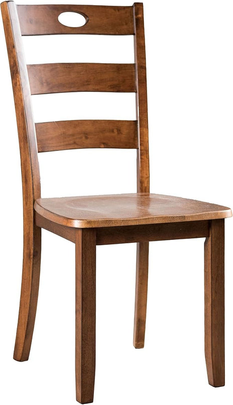 Furniture of America Burnett Wood 5-Piece Dining Room Set, Square Table and 4 Durable Slat Back Chairs with Footrest for Home Kitchen Furniture, Dinettes, Walnut - LeafyLoom