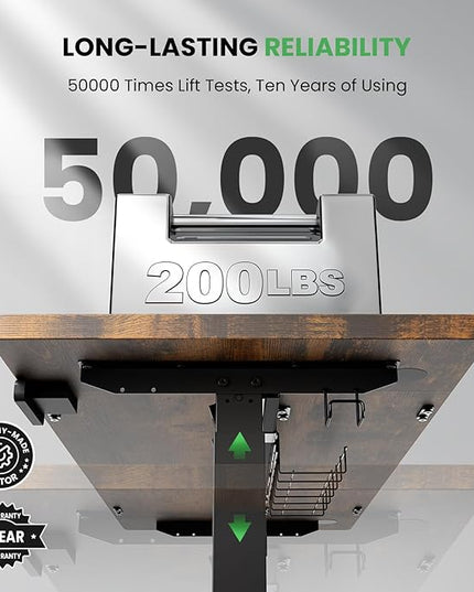 Electric Standing Desk Adjustable - 55 x 24 Inch Sit Stand up Desk with Cable Management - 3 Memory Preset Adjustable Height Desk Computer Home Office Desk - LeafyLoom