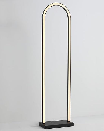 LUCĒ by Mercer Project Modern LED Arched Floor Lamp, Black - LeafyLoom