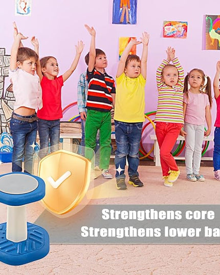 Active Chairs Kids Preschool Wobble Stool - Alternative Flexible Seating Balance Wiggle Stool for Classroom,Preschool,Kindergarten&Elementary School,Active Sensory Chairs,Ages3-8,Blue(14in) - LeafyLoom