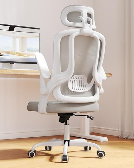 Home Office Chair, High Back Ergonomic Desk Chair with 3D Armrests, Lumbar Support, Mesh Computer Chair with Adjustable Headrest, for Home, Office, Work, Student - LeafyLoom