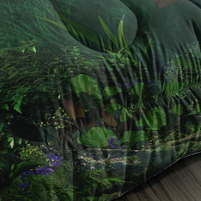 Red Mushroom Kawaii Comforter Set Queen Size Kids Mushroom Butterfly Bedding Set Botanical Plant Theme Print Quilt Bed Set for Boys Girls Adults with 1 Comforter and 2 Pillowcases - LeafyLoom