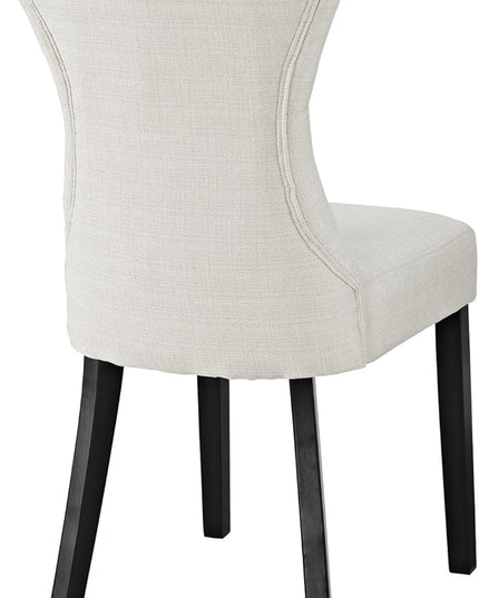 Modway Silhouette Modern Tufted Upholstered Fabric Parsons Kitchen and Dining Room Chair in Beige - LeafyLoom