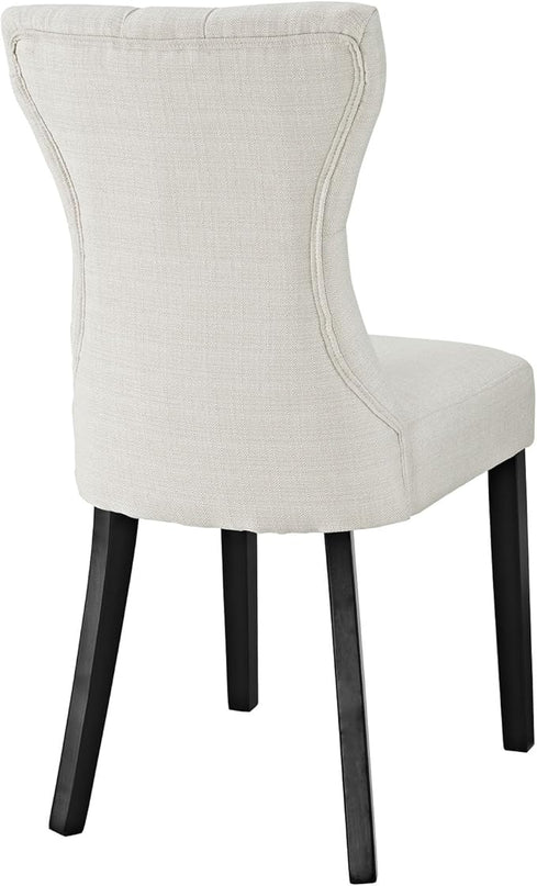 Modway Silhouette Modern Tufted Upholstered Fabric Parsons Kitchen and Dining Room Chair in Beige - LeafyLoom
