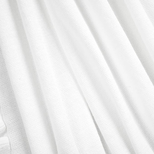 Lush Decor Reyna Soft Knitted Ruffle Throw Blanket, 104" W x 88" L, White - Classic Ruffled Bedding - Knit Blanket - Cozy Oversized Blanket For Bed or Couch - Vintage, Minimalist & Cottage Home Decor - LeafyLoom