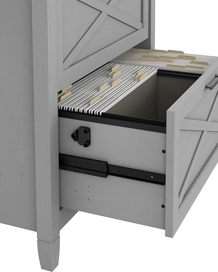 Bush Furniture Key West 2 Drawer Lateral File Cabinet in Cape Cod Gray | Document Storage for Home Office | Accent Chest with Drawers - LeafyLoom
