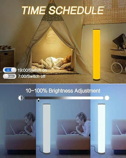 Marlrin 2-Pack RGB Corner Floor Lamp for Living Room APP Smart Music Sync Color Changing LED Lights Bedroom Colorful Decoration Lamp Soft Mood Lighting Dimmable with Remote Control - LeafyLoom