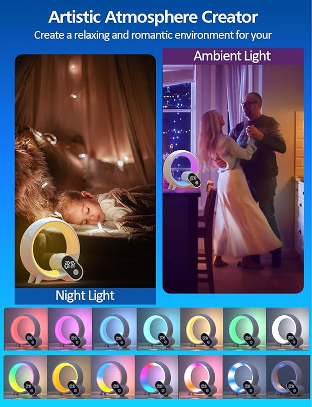 Smart Night Light for Kids,Wake Up Light Sunrise Alarm Clock,Ambient Light & Sleep Assistant White Noise Sound Machine Baby Night Light,App,Bluetooth Speaker,Snooze,Timer,Remote Control,Ideal for Gift - LeafyLoom