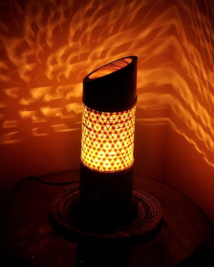 Bamboo and Wooden Table Lamp (Brown) Pack of 1 - LeafyLoom