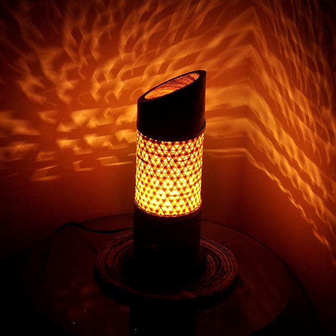 Bamboo and Wooden Table Lamp (Brown) Pack of 1 - LeafyLoom