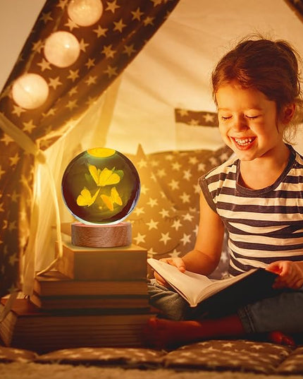 Butterfly Gifts for Women, Large 3D Butterfly Lamp, Crystal Butterfly Night Light 16 Color Changing with Remote Control for Bedroom Decor, 3 Butterflies Figurines - LeafyLoom