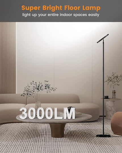 Floor Lamp,36W Bright Floor Lamp,3000LM LED Torchiere Lamp,Sky Modern LED Lamps,4 Color Temperature,Dimmable Brightness,Touch & Remote Control,Tall Standing Pole Light for Living Room,Bedroom,Office - LeafyLoom