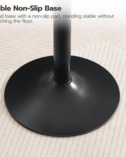 HOOBRO Round Bar Table, 35" Tall Pub Table, Cocktail Table with Base, Stable Counter Table with Non-Slip Base for Narrow Space, Bar Height Table for Kitchen, Easy to Assemble, Black BB57BT01 - LeafyLoom