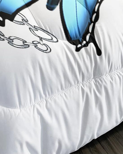 CVHOUSE Butterfly Bedding Set,Butterfly Comforter Queen,Butterfly Comforter Set for Girls Kids Teens,Butterflies Quilt Set with 1 Comforter and 2 Pillow Cases- 3 Piece - LeafyLoom